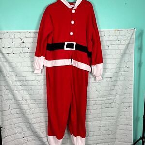 E Molly Designs Adult Santa Suit Onesie Pajamas Costume XL